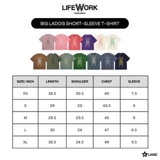 LIFEWORK RADOG BIG LOGO SERIES TEE SHORT SLEEVE T-SHIRT เสื้อไลฟ์เวิร์คหมาโปร่งโทนสีสวย แขนสั้น คอกลม (LWK24TS0006U)