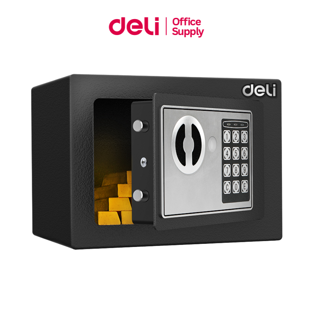 Deli ตู้เซฟ ตู้นิรภัย ระบบล็อคสองขั้น รหัสพร้อมกุญแจ ปลอดภัยสูง แข็งแรง Safe box