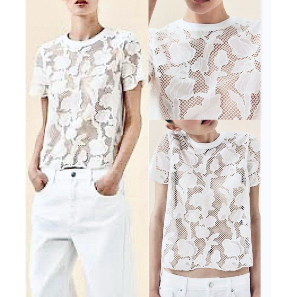 Z R Front White Lace Top