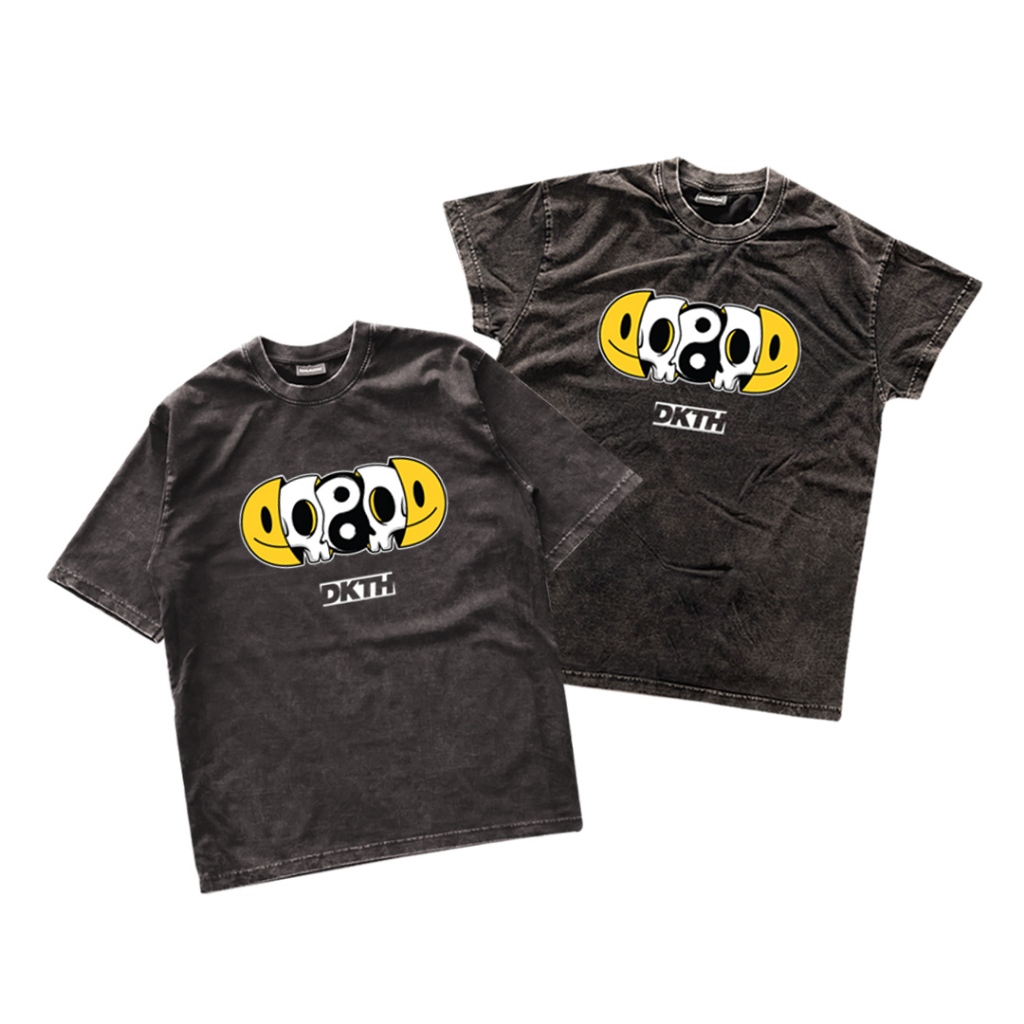 DRACK - YIN YANG เสื้อยืดคอกลมฟอกเฟด