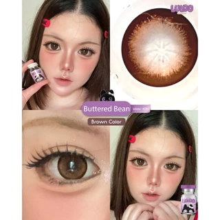 🔥คอนแทคเลนส์✨ขนาดบิ๊กอาย✨Buttered Bean (LULOO) Brown / Gray
