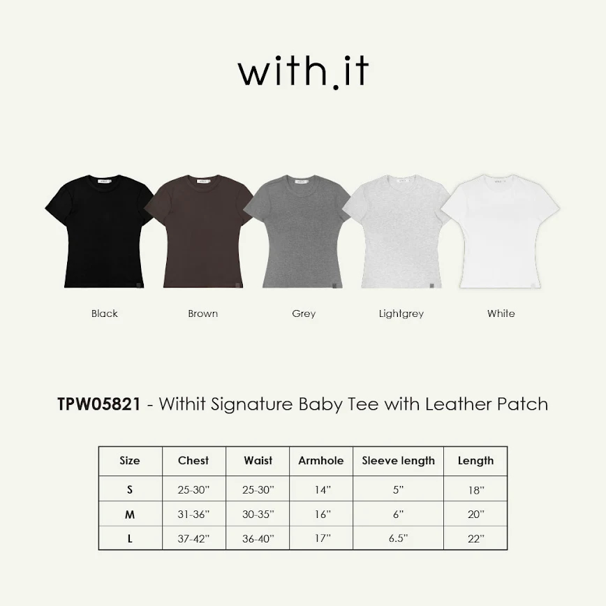 Withit Signature Baby Tee with Leather Patch เสื้อยืดเบบี้ทรี- TPW05821