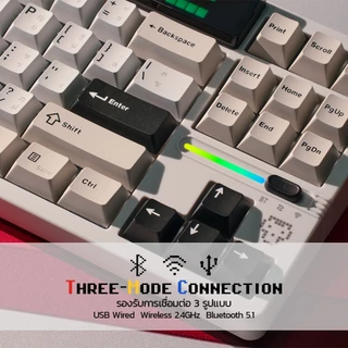 [สินค้าประกันศูนย์ 1 ปี] SARU คีย์บอร์ดเกมมิ่ง KX87 Dual LED Pixel Art Screen/Knob ขนาด TKL 80% 87 ปุ่ม