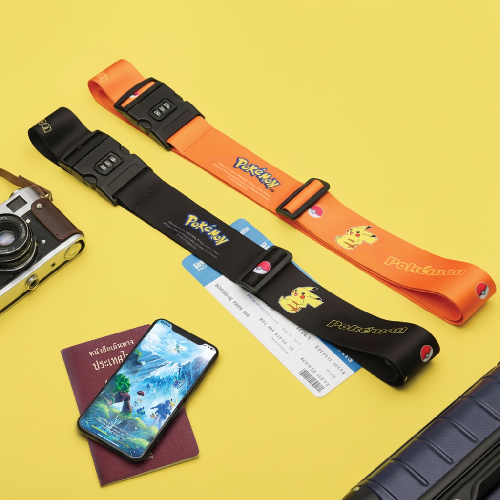 HQ LUGGAGE สายรัดกระเป๋าเดินทาง ลายโปเกมอน ผ้าไนลอน มีระบบล็อก 3 รหัส