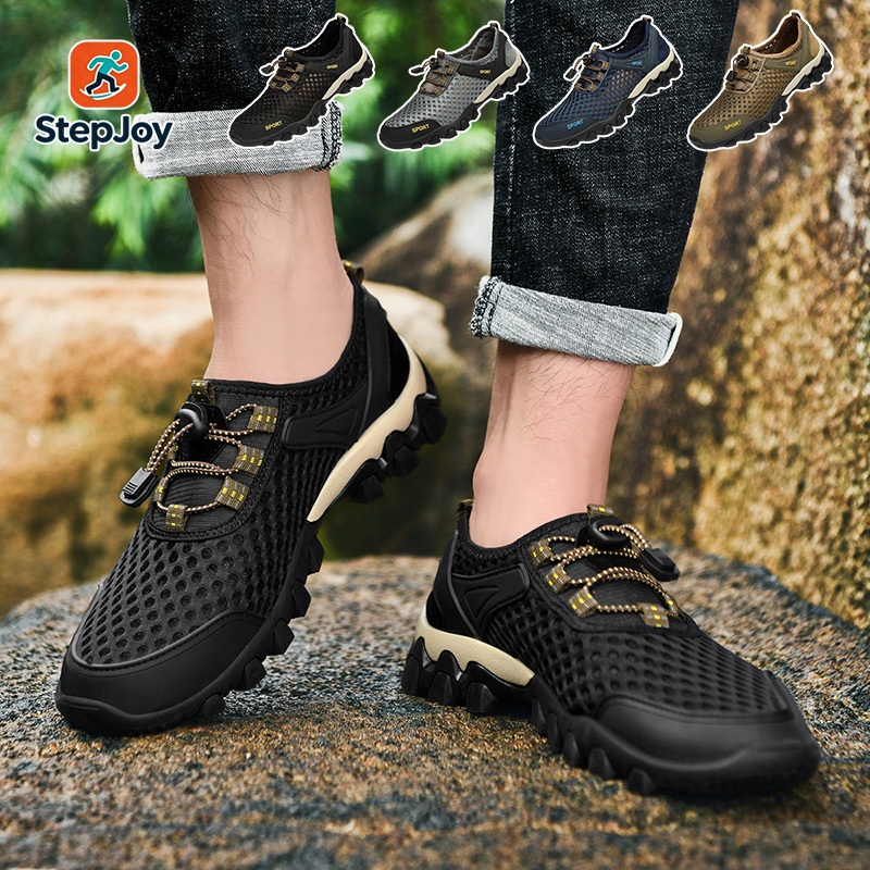 StepJoy รองเท้าผ้าตาข่ายกันลื่น สำหรับกิจกรรมกลางแจ้ง ล่องแก่ง เดิน trail ระบายอากาศเยี่ยม