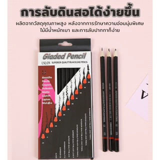Chokdee ชุดดินสอสเก็ตภาพ 12 ชิ้น 2H-8B Sketch ดินสอไม้มืออาชีพ ไม่แตกง่าย เขียนได้ราบรื่น ศิลปะ