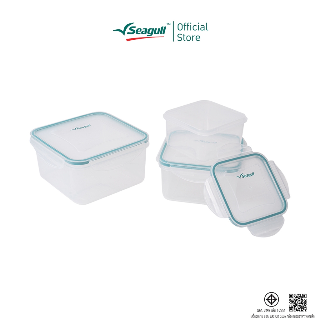 Seagull ชุดกล่องถนอมอาหารพลาสติก 6 ชิ้น Plastic Food Container Set