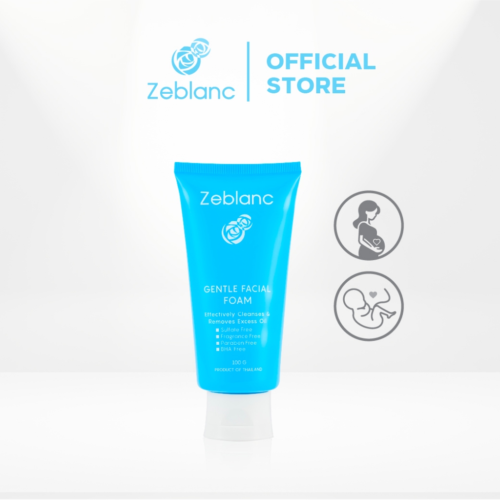 โฟมล้างหน้าคนท้อง สำหรับ ผิวบอบบาง Zeblanc Gentle Facial Foam ปราศจากแอลกอฮอล์ ไม่ผสมน้ำหอม