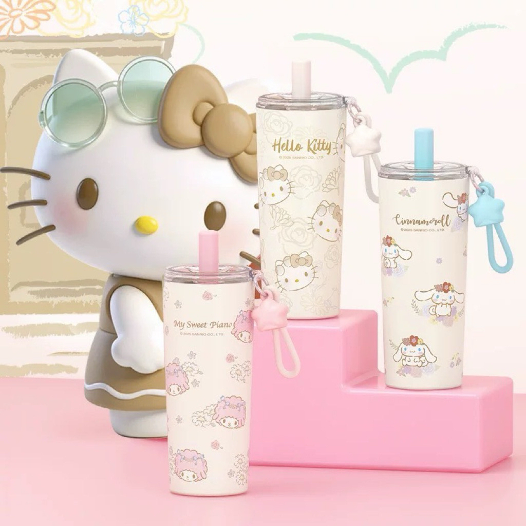 คิตตี้ แก้วเก็บร้อนเก็บเย็น ความจุ 650 ml ทำจากสแตนเลส 316 ลายการ์ตูนน่ารัก