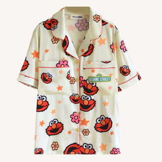 Muslin Pajamas x Sesame Street Collection [Elmo’s Garden] |ชุดนอนใส่เที่ยว ลายสวนของเอลโม่
