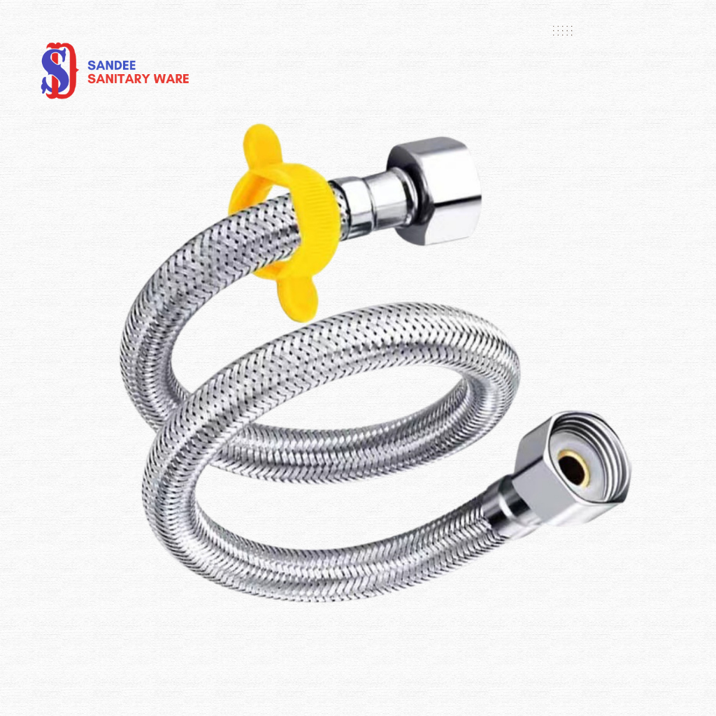 SD Sanitary ware | สายน้ำดี สายถัก STL สแตนเลส SUS304 เลือกความยาวได้ มาพร้อมตัวขันน็อตในสาย