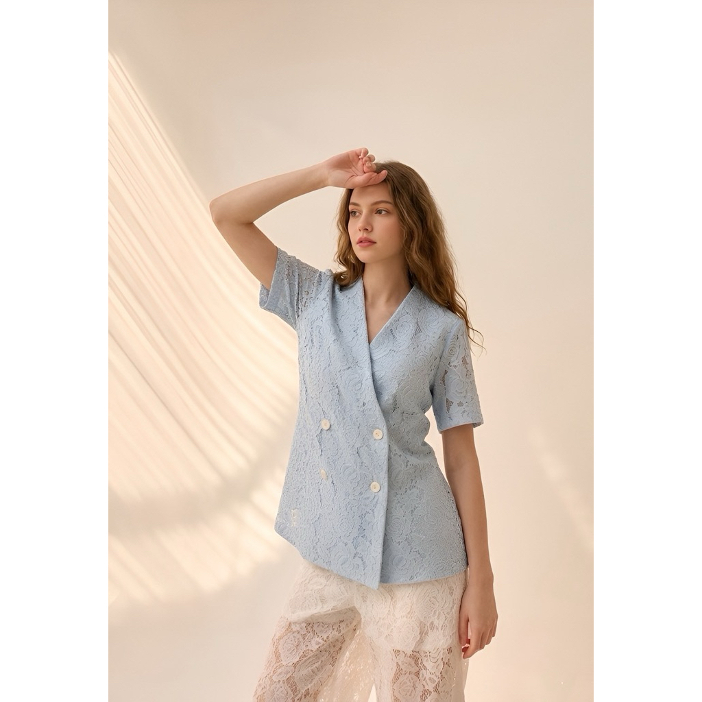 Everyday_X เสื้อลูกไม้ แขนสั้น รุ่น Peony Top (EVE32)