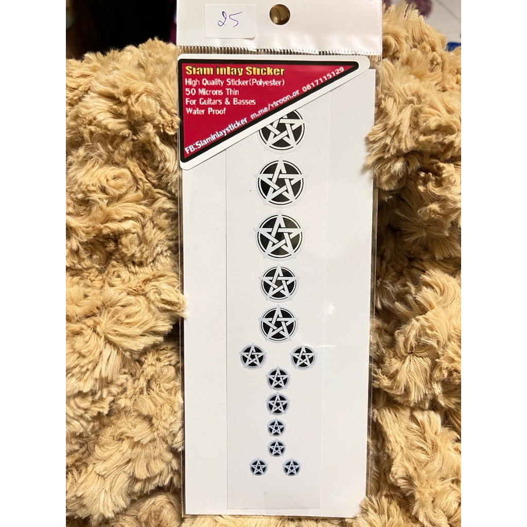 อินเลย์สติกเกอร์ ลาย Pentagram สี White Pearl สำหรับกีตาร์ไฟฟ้า
