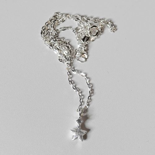 Earringsody: sody504 สร้อยคอเงินแท้925 สร้อยคอดาวเพชร สร้อยคอดวงดาว