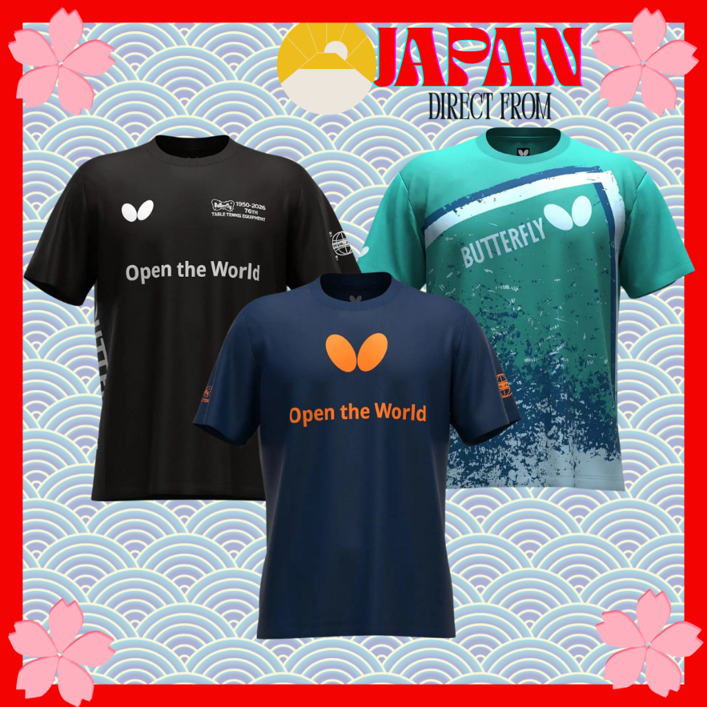 【Direct from Japan】Butterfly Table Tennis T-Shirt Unisex Quick Dry Moisture-Wicking Stretch Brinka / Lunaseam / Celsard 47910 47810 47820
