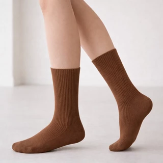 แพ็คเกจ 6คู่ ถุงเท้านักเรียน ไนล่อน ริ้วเล็ก ถุงเท้าข้อยาว Size 5-7 / 7-9 / 9-12Freesize