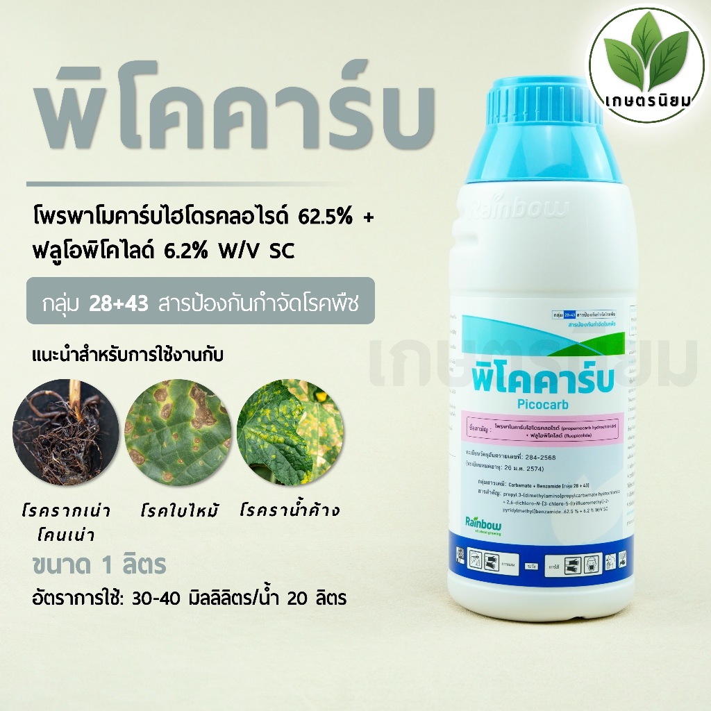 พิโคคาร์บ (โพรพาโมคาร์บไฮโดรคลอไรด์ 62.5% + ฟลูโอพิโคไลด์ 6.2% W/V SC) 1 ลิตร