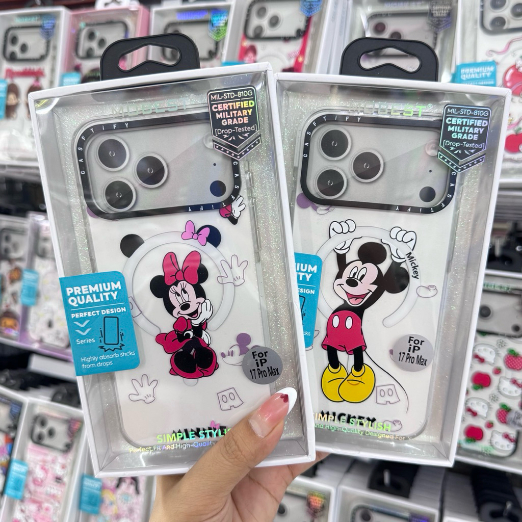 มาใหม่งานคู่ Mobest Caseลาย มิกี้เมาส์+มินนี่ มีแม่เหล็กชาร์จสำหรับรุ่น iP 15promax 16promax 17 17promax