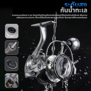 SeaHunter Starfall รอกสปินนิ่ง Power Handle แรงดึงสูงสุด 20 กก. 5+1BB อัตราทด 5.2:1 / 4.9:1 สปูลอะลูมิเนียม CNC