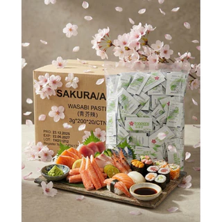 วาซาบิ ซากุระ 3 กรัม (แพค 200 ซอง)🌸🌸 Wasabi Paste Sakura Brand เผ็ดฉุน หอมอร่อย ฉีกซองสะดวก ใช้งานง่าย 🔥สินค้าขายดี🔥