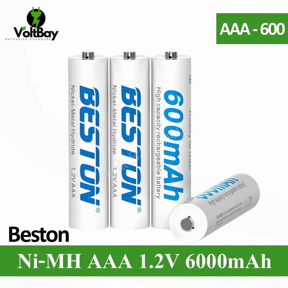 Beston ถ่านชาร์จ AAA 1.2V 600mAh Ni-MH แบตเตอรี่แบบชาร์จไฟได้