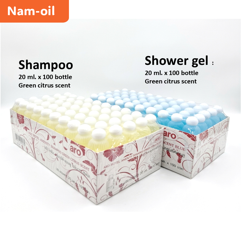 แชมพูโรงแรม (shampoo) + ชาวเวอร์ เจลโรงแรม (shower gel) : ขนาด  20 มล. X 100 ขวด  I  Hotel amenity