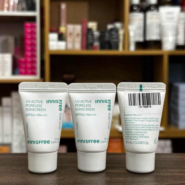 [ ราคา/หลอด ] Innisfree UV Active Poreless Sunscreen SPF50+PA++++ 10ml
