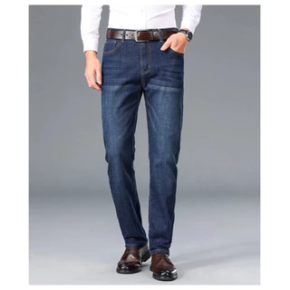 Men Slim Fit jeans ยืดกางเกงยีนส์ผ้าที่ดีที่สุด กางเกงยีนส์คุณภาพสูงสีดําและสีน้ําเงิน