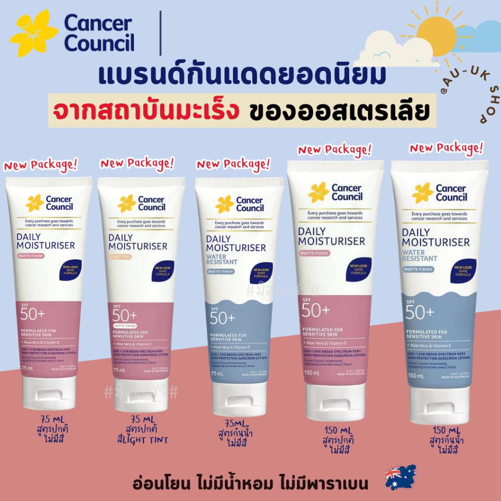ครีมกันแดดหน้า ☀️Cancer Council SPF 50+ Day Wear Face Matte ครีมกันแดด​ จากออสเตรเลีย​ 🇦🇺