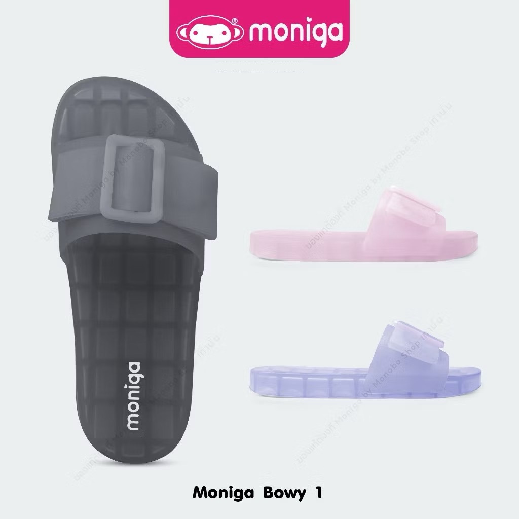 รองเท้าแตะแบบสวม MONIGA รุ่น BOWY 1 สีพาสเทล ประดับโบว์น่ารัก ไซส์ 5-8