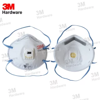 3M 8822 (ยกกล่อง 10 ชิ้น) มีวาล์ว หน้ากากสำหรับงานบัดกรี หลอมโลหะ FFP2 หน้ากากป้องกันฝุ่น และสารเคมี