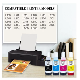 หมึก Epson​ 664 L-Series Epson L110 L120 L200 L210 L220 L310 L350 L360 L380 BK/C/M/Y