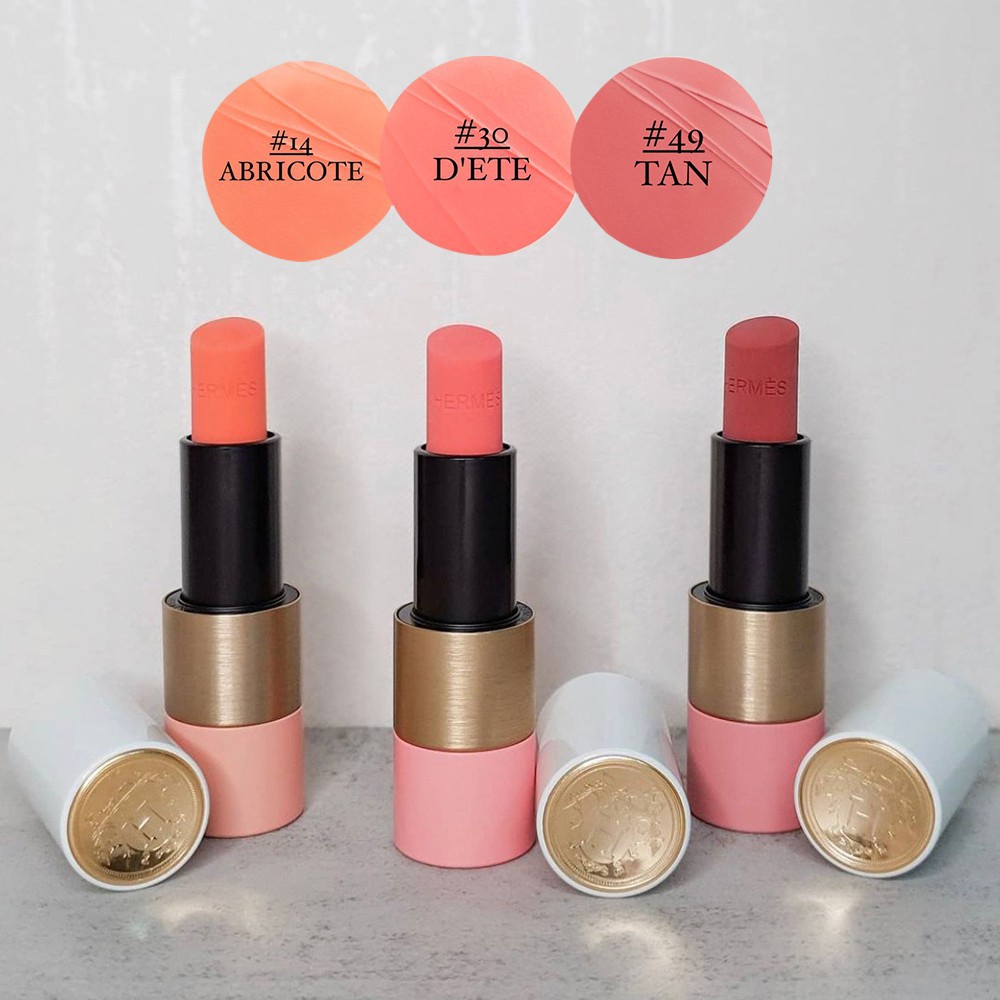 จัดส่งภายในวันเดียวกัน 👑 ของแท้ 💯 Hermes Rose Hermes Rosy Lip Enhancer 3.5g สี #30 Rose De Ete #14Rose Abicot #49 Rose