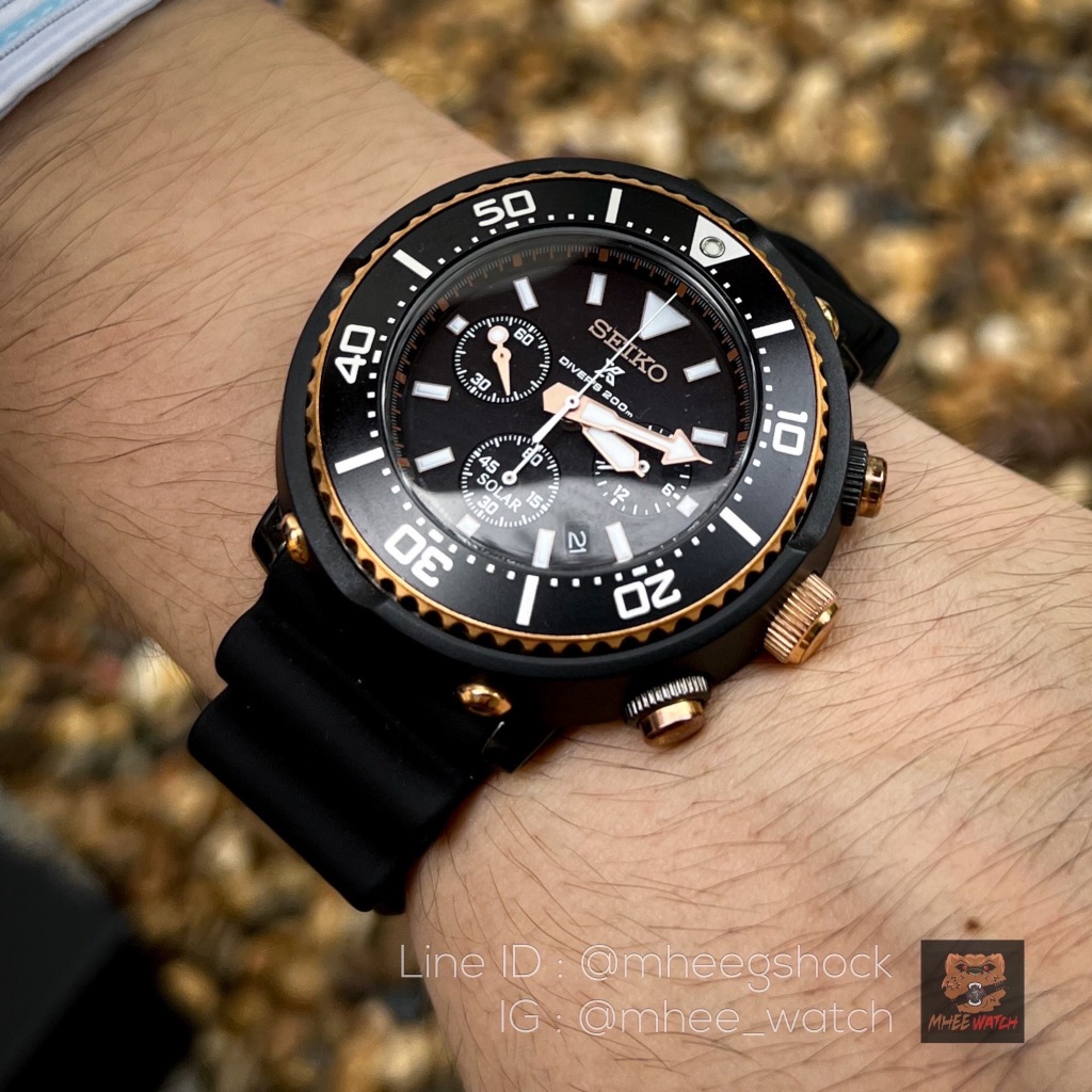 Seiko Prospex Chronograph Solar Diver’s 200MM Black Rosegold Limited Only3000Pieces Worldwide No.346