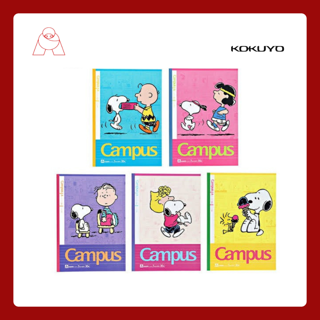 Kokuyo Campus x Snoopy LM.Notebook B-Rulued สมุดโน๊ตขนาดB5 (คละลาย1เล่ม)