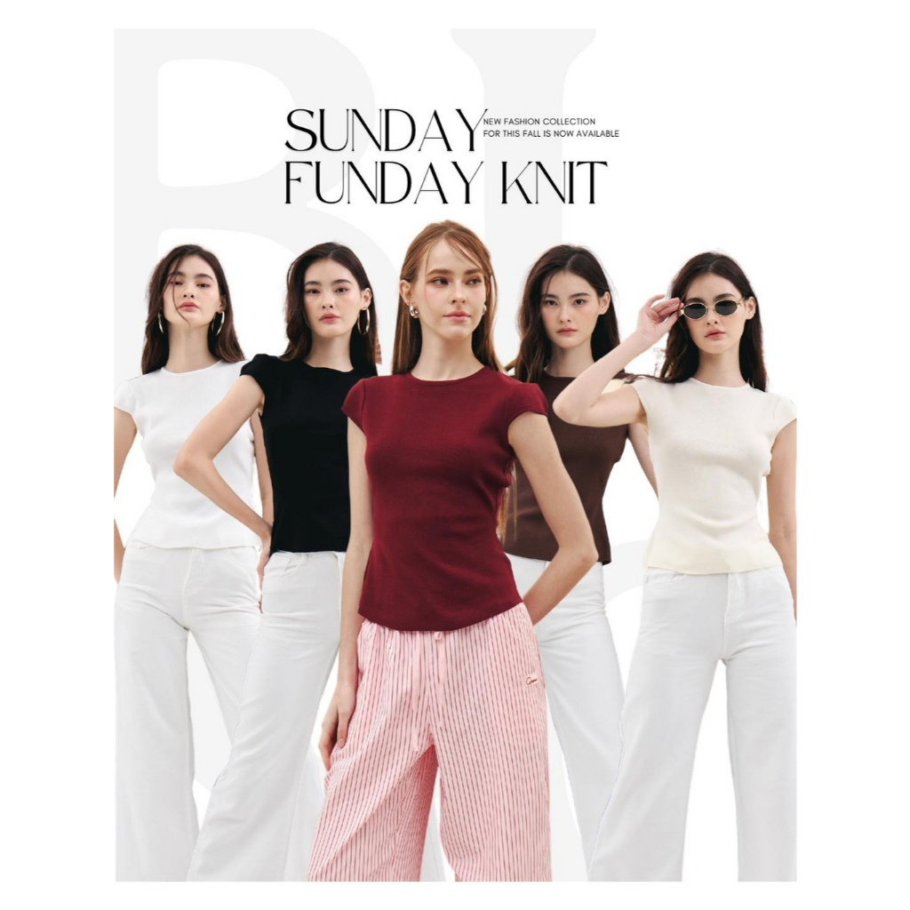 BCTS34 Sunday Funday Knit - เนื้อผ้าไหมพรมพรีเมียมมีความยืดหยุ่น