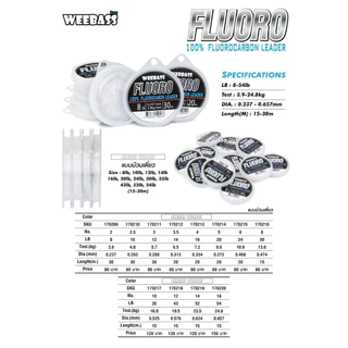 สายลีดเดอร์ สายหน้า WEEBASS FLUOROCARBON LEADER 100% (ตกปลาฟันคม)