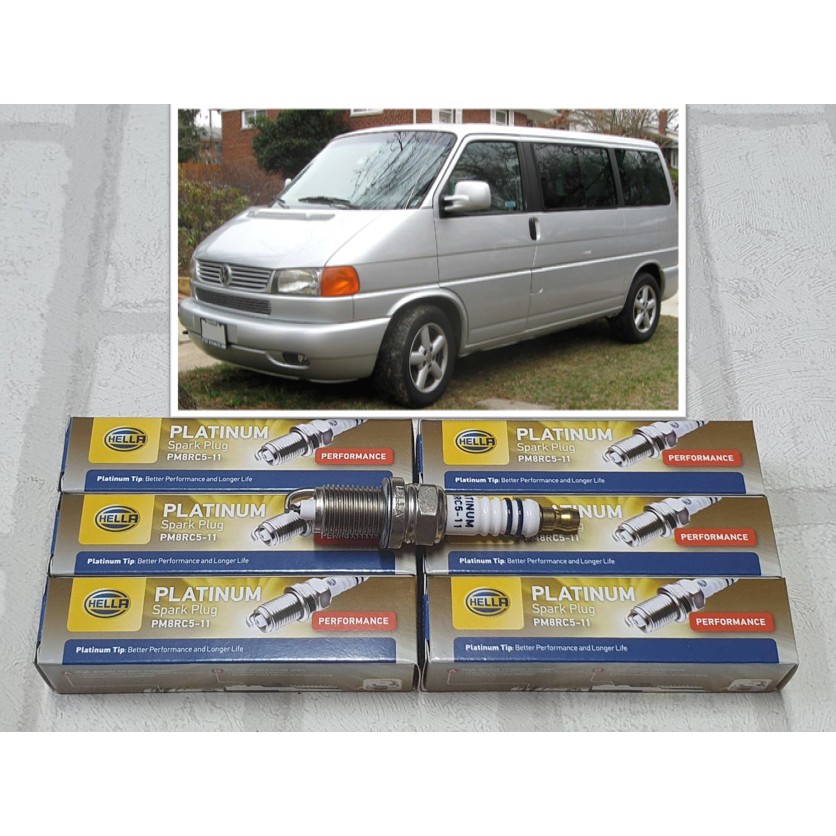 หัวเทียน แพลทตินัม VW Caravelle T4 V6 ชุด 6 หัว ระยะใช้งาน 60000 กม : Hella PM8RC5-11