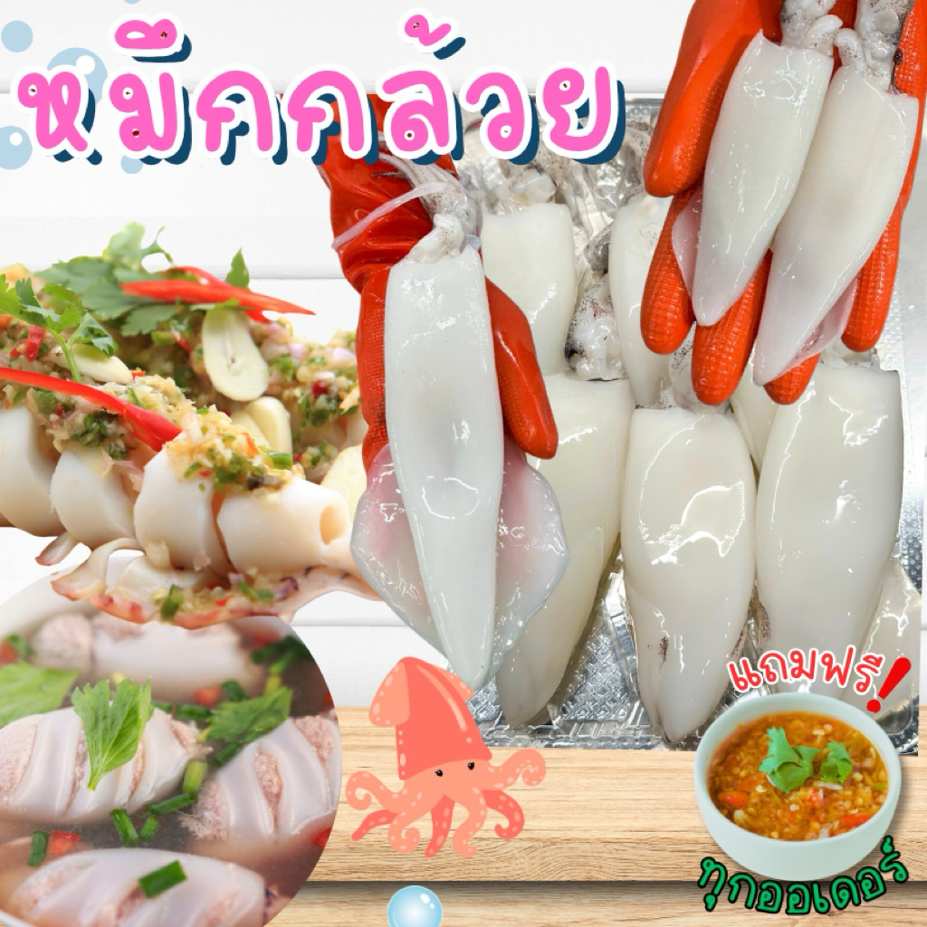 ‼️ปลาหมึกกล้วยสดปนไข่ 🦑 สด สะอาด พร้อมส่งทั่วไทย 🚐