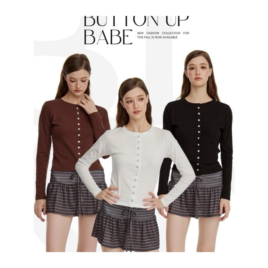 BCLS30 Button Up Babe - เสื้อเชิ้ตผ้าสบายแบบมินิมอล ใส่ง่าย ได้ทุกโอกาส