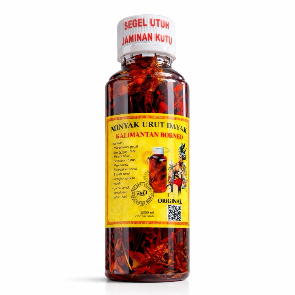 Minyak Urut Dayak 250 ml น้ำมันนวดผิวกาย กลิ่นหอม เนื้อบางเบา ซึมง่าย ใช้งานสะดวก พกพาง่าย เหมาะสำหรับใช้ในชีวิตประจำวัน