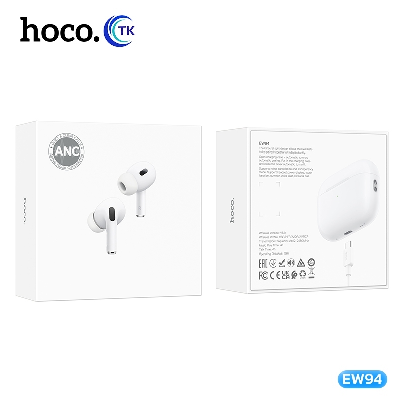 HOCO EW94 หูฟังบลูทูธ TWS ระบบตัดเสียงรบกวน ANC  หูฟังบลูทูธไร้สาย BT 6.0 องรับสมาร์ทโฟนทุกรุ่น ราคา ถูกที่สุด ดีลบีเคเค แกลเลอรีภาพที่ 9