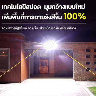KING ซื้อ1แถม1 ไฟโซล่าเซลล์ ไฟโซล่าเซล IP68กันน้ำ กันฟ้าผ่า 550000W โซลาร์เซลล์ Solar Light ไฟโซลาเซลล์ เซ็นเซอร์ พร้อมร