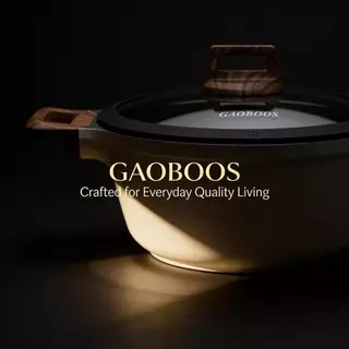 GAOBOOS หม้อซุปเคลือบหินทางการแพทย์ 24 ซม. สีดำ Non-Stick ใช้ได้กับเตาทุกประเภท