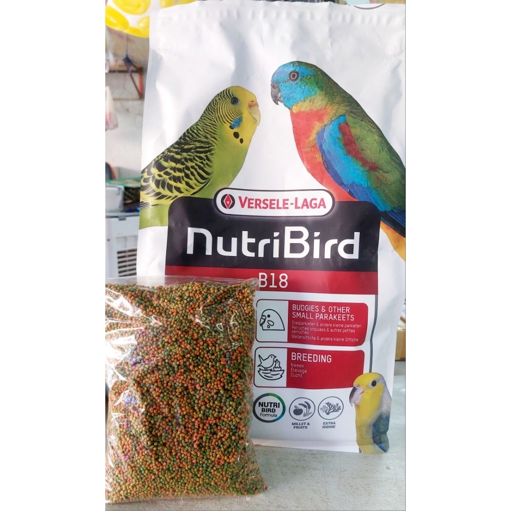 อาหารนก nutribird  B18 ผลไม้อัดเม็ด  3 กิโล กรัม ถุงเเพ็คเก็จเเละเเบ่งขาย