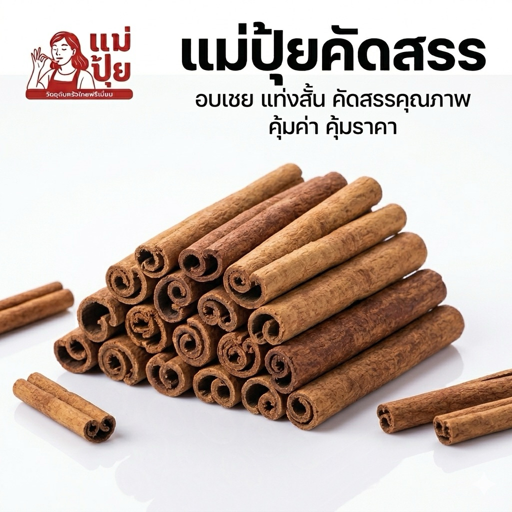 อบเชยแท่งสั้นแม่ปุ้ย (Cinnamon) 🌿✨ หอมเข้มแบบธรรมชาติ คัดแท่งคุณภาพ กลิ่นชัด อบอุ่น ใช้ง่าย เหมาะทั้งครัวไทยและสากล