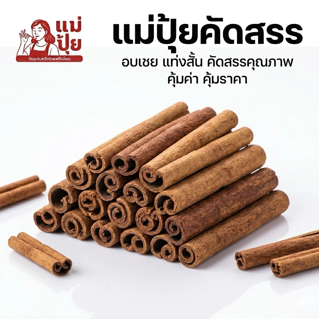 อบเชยแท่งสั้นแม่ปุ้ย (Cinnamon) 🌿✨ หอมเข้มแบบธรรมชาติ คัดแท่งคุณภาพ กลิ่นชัด อบอุ่น ใช้ง่าย เหมาะทั้งครัวไทยและสากล