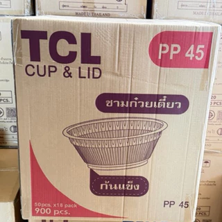 (1แพ็ค) ชามกลมพลาสติก PP45 50ใบ/แพ็ค ตราTCL