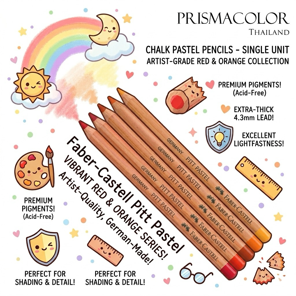 Faber-Castell Pitt Pastel (สีแดง) แยกแท่ง | ดินสอพาสเทล เกรดศิลปิน เยอรมัน