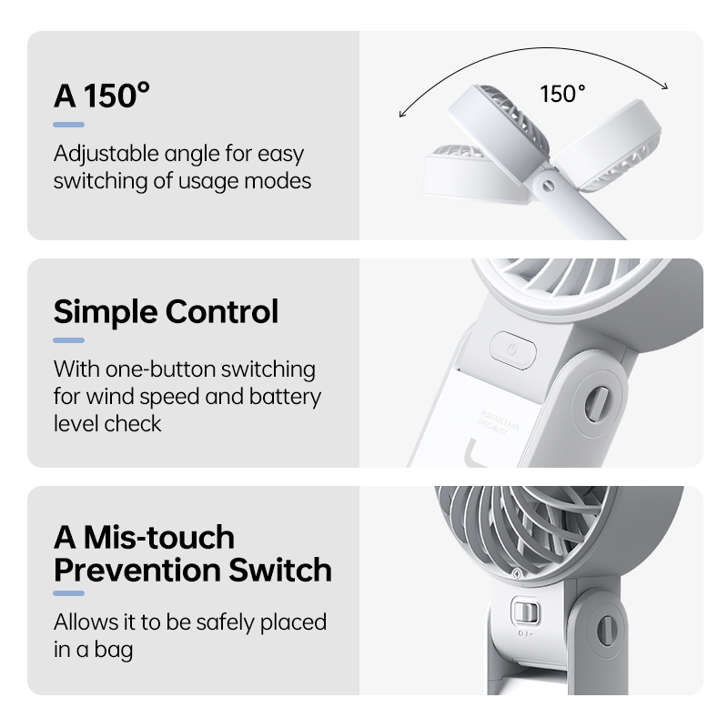 JisuLife Handheld Fan Life7 Mini Fan Portable Rechargeable Fans 5000mAh 19.5h Cooling Time Foldable Hand Fans with 5 Gea ราคา ถูกที่สุด ดีลบีเคเค แกลเลอรีภาพที่ 6